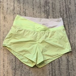 Lululemon neon green high waisted shorts